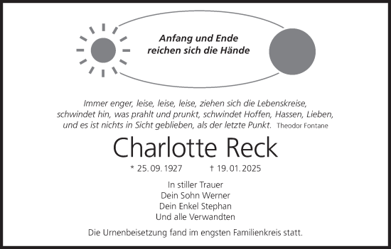 Anzeige von Charlotte Reck von MGO