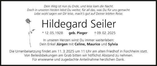 Anzeige von Hildegard Seiler von MGO