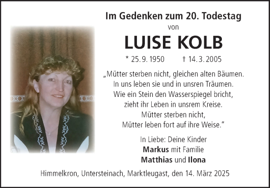 Anzeige von Luise Kolb von MGO
