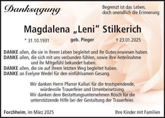 Anzeige von Magdalena Stilkerich von MGO