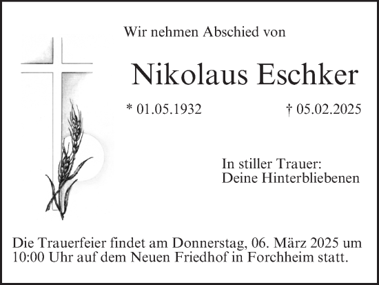 Anzeige von Nikolaus Eschker von MGO