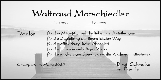 Anzeige von Waltraud Motschiedler von MGO