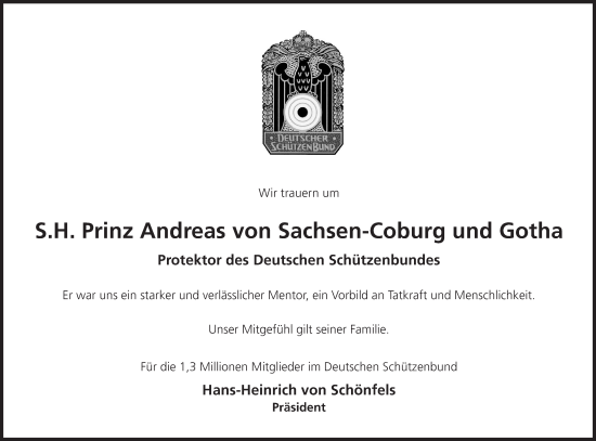 Anzeige von Andreas von Sachsen-Coburg und Gotha von MGO