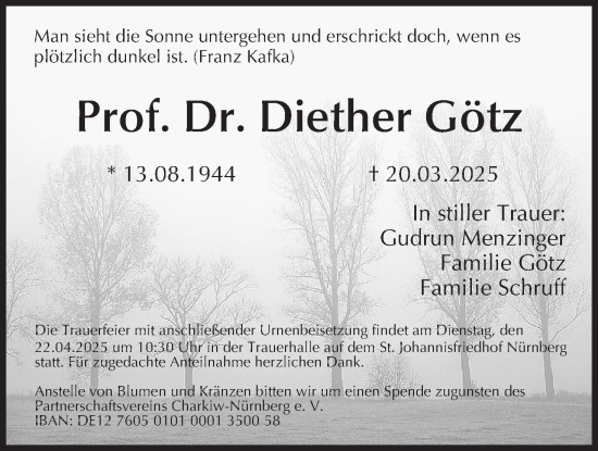 Anzeige von Diether Götz von MGO