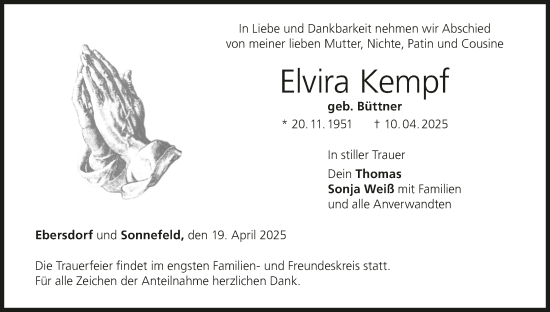 Anzeige von Elvira Kempf von MGO