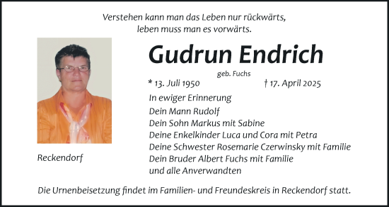 Anzeige von Gudrun Endrich von MGO
