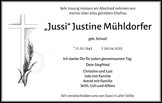 Anzeige von Justine Mühldorfer von MGO
