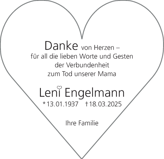 Anzeige von Leni Engelmann von MGO