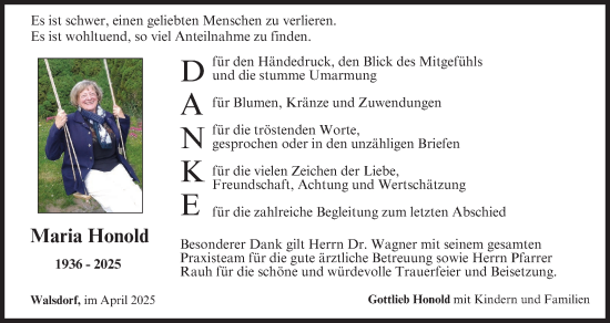 Anzeige von Maria Honold von MGO
