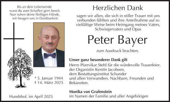 Anzeige von Peter Bayer von MGO