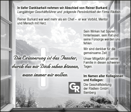 Anzeige von Reiner Burkard von MGO