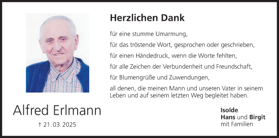 Anzeige von Alfred Erlmann von MGO