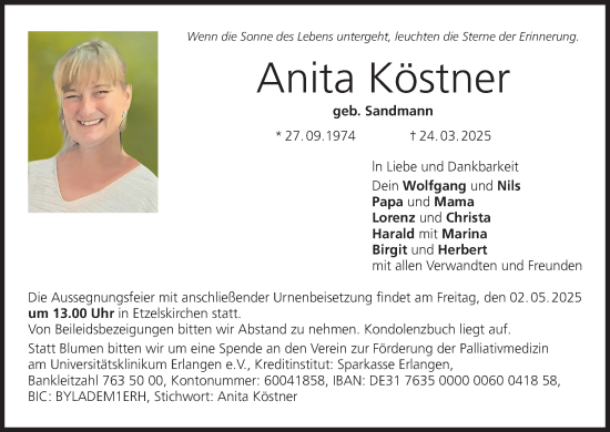 Anzeige von Anita Köstner von MGO