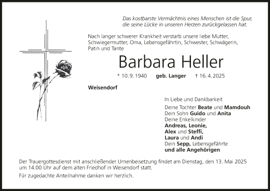 Anzeige von Barbara Heller von MGO