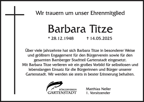Anzeige von Barbara Titze von MGO