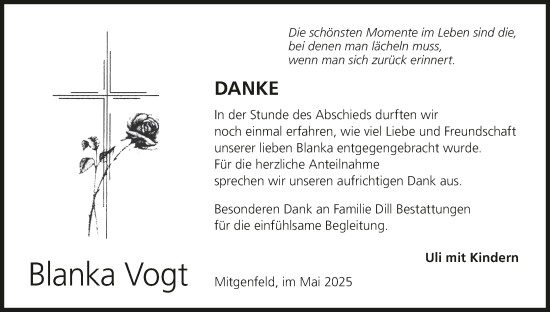 Anzeige von Blanka Vogt von MGO