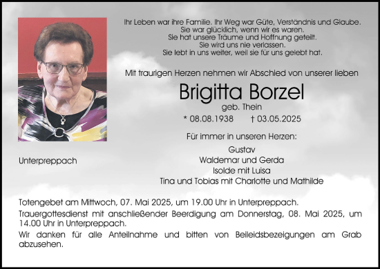 Anzeige von Brigitta Borzel von MGO