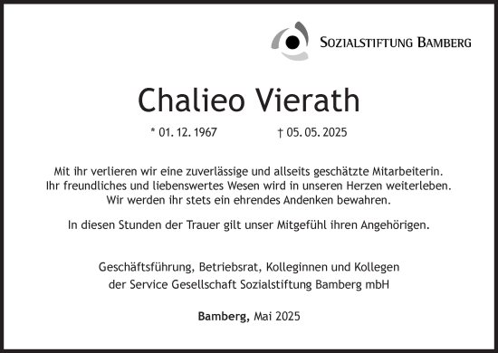Anzeige von Chalieo Vierath von MGO