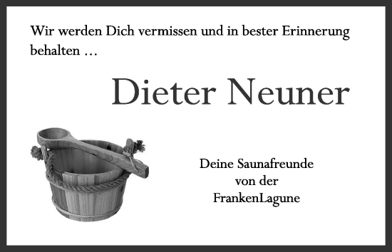 Anzeige von Dieter Neuner von MGO