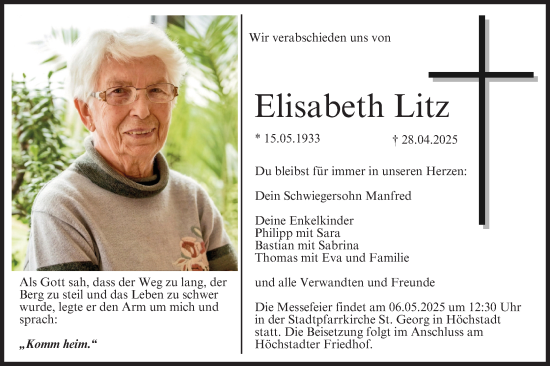 Anzeige von Elisabeth Litz von MGO