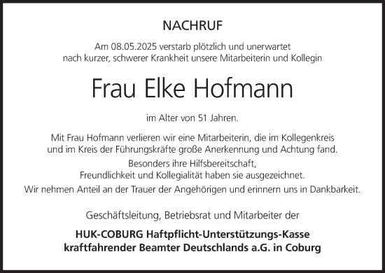 Anzeige von Elke Hofmann von MGO