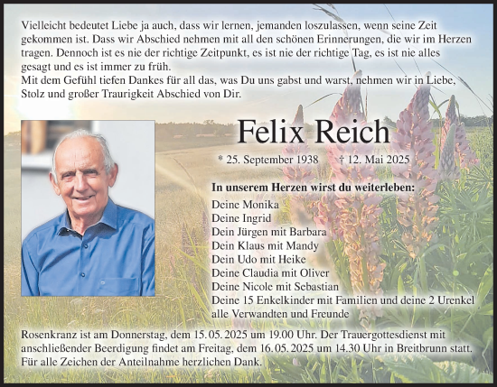 Anzeige von Felix Reich von MGO