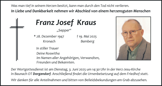 Anzeige von Franz Josef Kraus von MGO