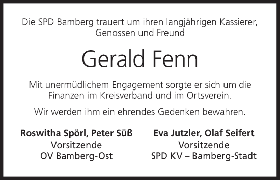 Anzeige von Gerald Fenn von MGO