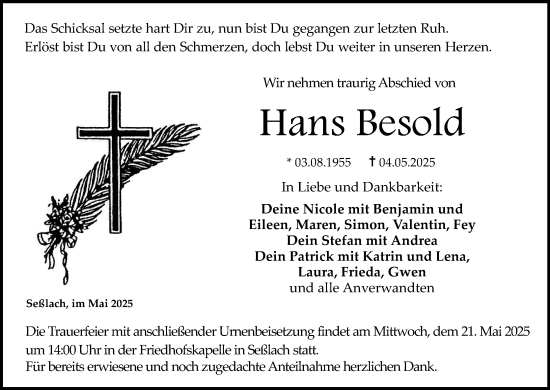 Anzeige von Hans Besold von MGO