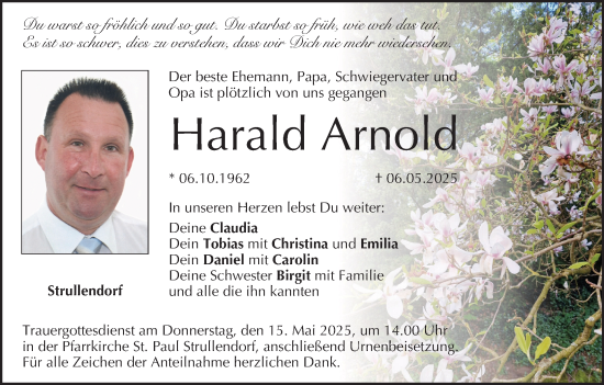 Anzeige von Harald Arnold von MGO