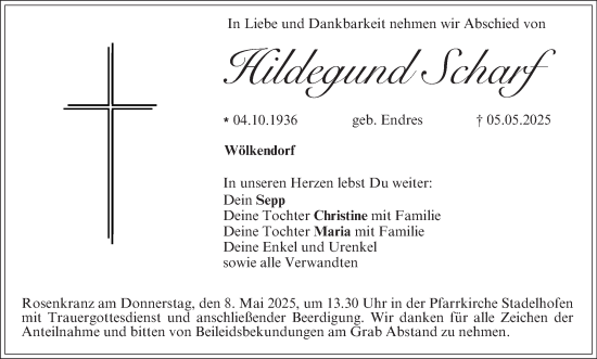 Anzeige von Hildegund Scharf von MGO