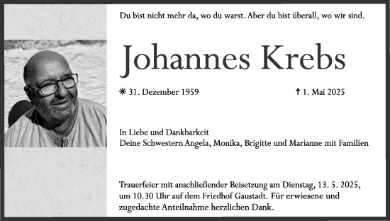 Anzeige von Johannes Krebs von MGO