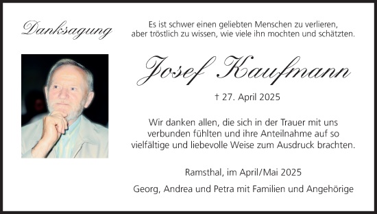 Anzeige von Josef Kaufmann von MGO