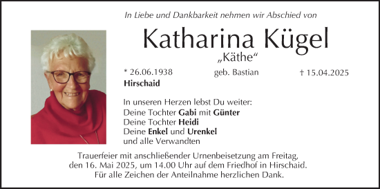 Anzeige von Katharina Kügel von MGO
