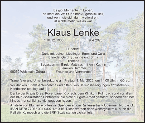 Anzeige von Klaus Lenke von MGO