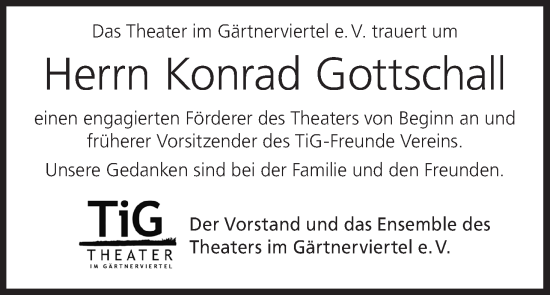 Anzeige von Konrad Gottschall von MGO