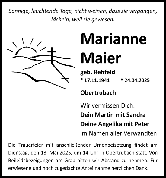 Anzeige von Marianne Maier von MGO