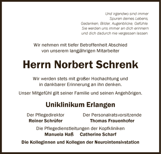 Anzeige von Norbert Schrenk von MGO