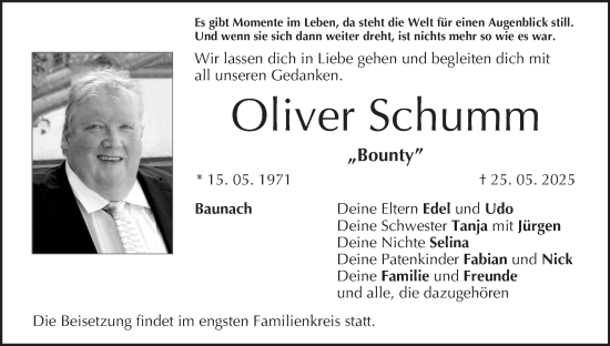 Anzeige von Oliver Schumm von MGO