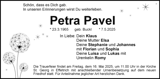 Anzeige von Petra Pavel von MGO