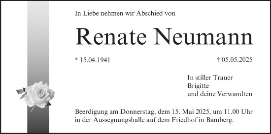 Anzeige von Renate Neumann von MGO