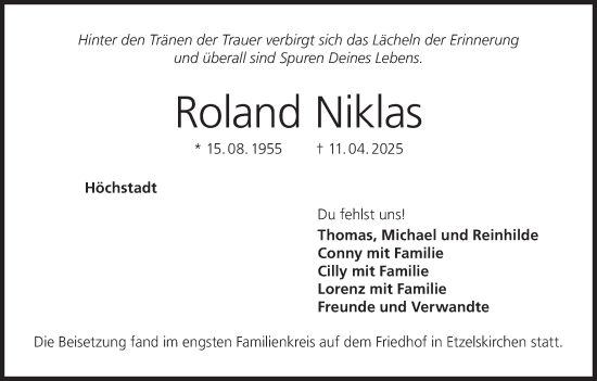 Anzeige von Roland Niklas von MGO