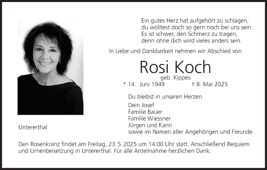 Anzeige von Rosi Koch von MGO