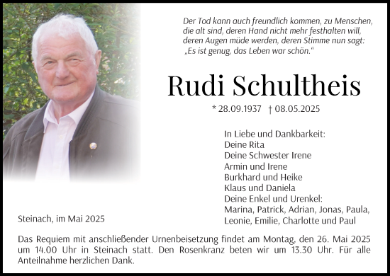 Anzeige von Rudi Schultheis von MGO