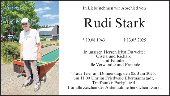 Anzeige von Rudi Stark von MGO