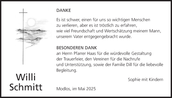 Anzeige von Willi Schmitt von MGO