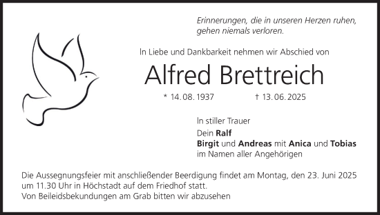 Anzeige von Alfred Brettreich von MGO