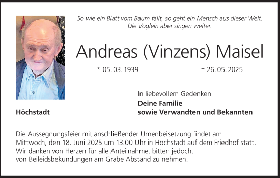 Anzeige von Andreas Maisel von MGO