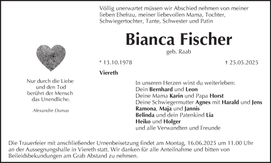 Anzeige von Bianca Fischer von MGO