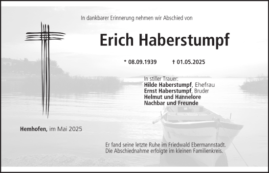 Anzeige von Erich Haberstumpf von MGO